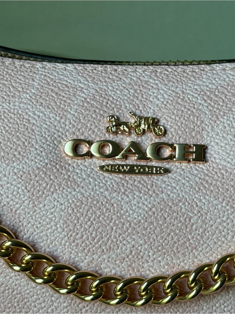 Coach Pink Powder Charms Shoulder Bag with Gold Chain